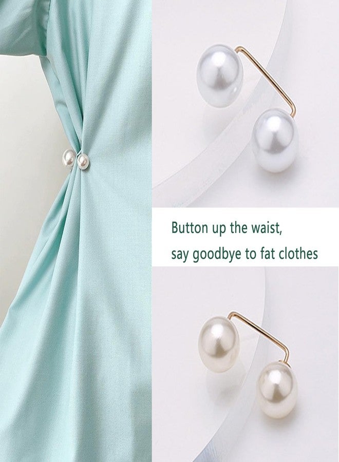 ArrErr 12 Pack Brooch Pins Artificial Pearl Safety Pins Anti-exposure Neckline Sweater Shawl Clips with Double End Decorative Pearls Cardigan Collar Holder for Women Wedding Dress Blouse V-line Tops - Image 4